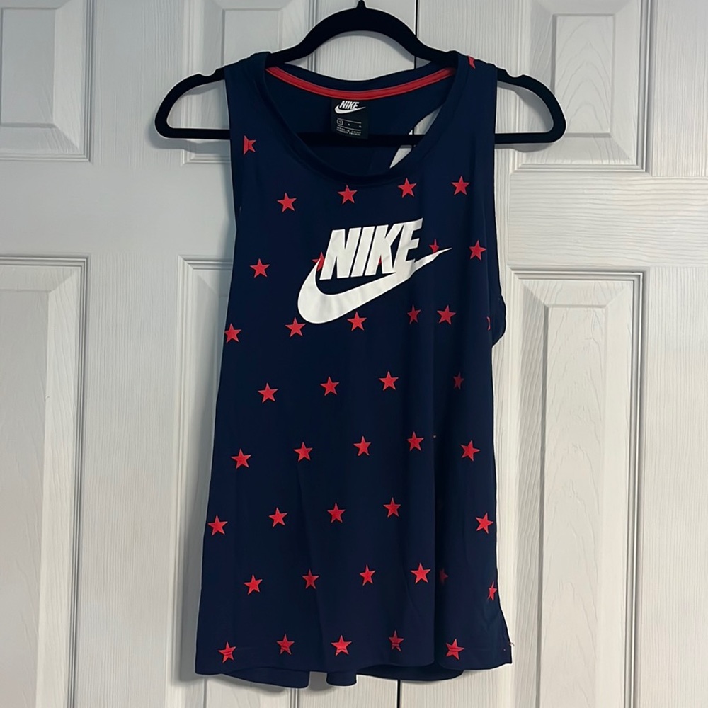 Nike USA Athletic Tank Top Navy Blue and Red Stars Nike Shirt Workout Tank Top